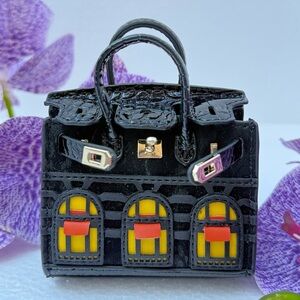 Hermes Bag (Black and Yellow Designer Mini Bag)